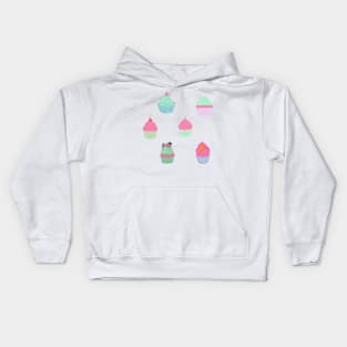 Pastel cupcake pattern Kids Hoodie